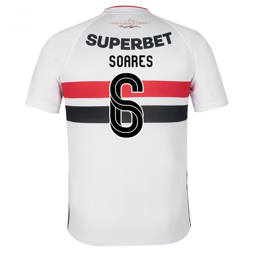 גברים Jéssica Soares #6 לבן אדום שחור ג'רזי ביתית 2026/27 חולצה קצרה