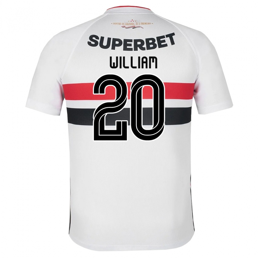 גברים Robert William #20 לבן אדום שחור ג'רזי ביתית 2026/27 חולצה קצרה