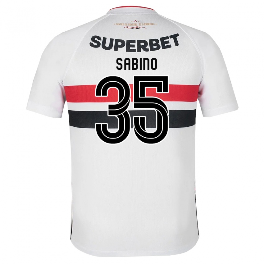 גברים Sabino #35 לבן אדום שחור ג'רזי ביתית 2026/27 חולצה קצרה
