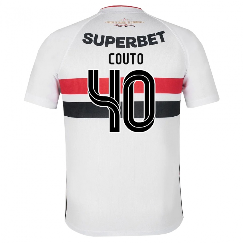 גברים Thiago Couto #40 לבן אדום שחור ג'רזי ביתית 2026/27 חולצה קצרה