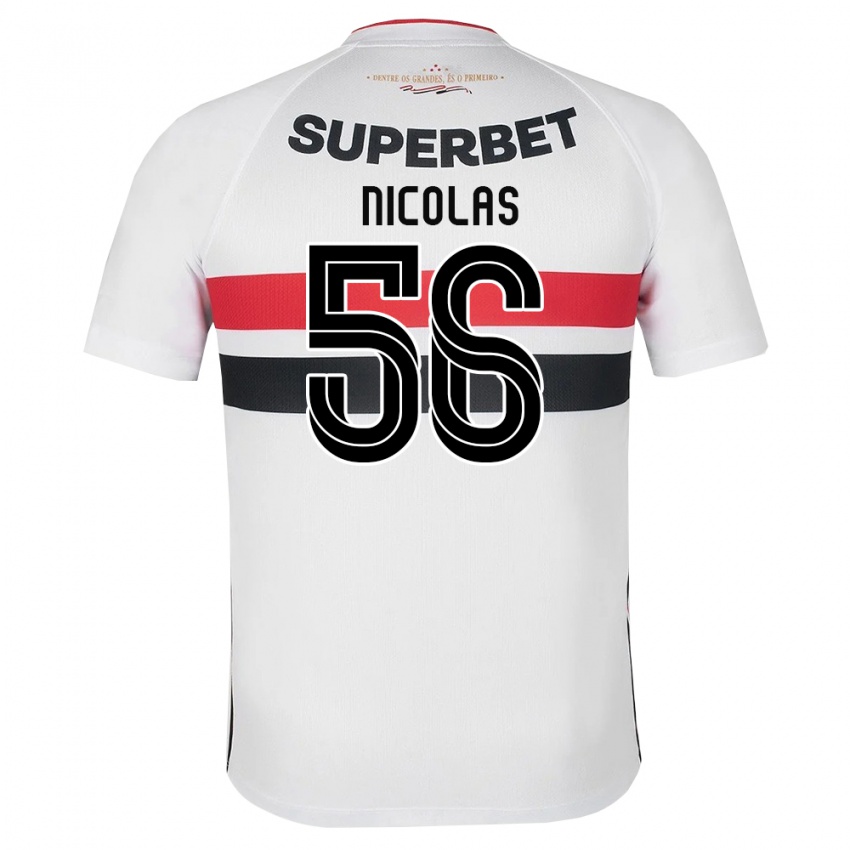 גברים Nicolas #56 לבן אדום שחור ג'רזי ביתית 2026/27 חולצה קצרה