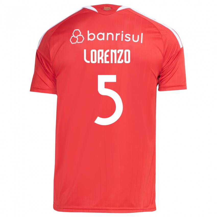 גברים Lorenzo #5 אדום לבן ג'רזי ביתית 2026/27 חולצה קצרה