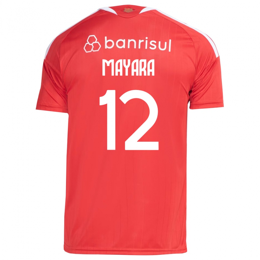 גברים Mayara #12 אדום לבן ג'רזי ביתית 2026/27 חולצה קצרה