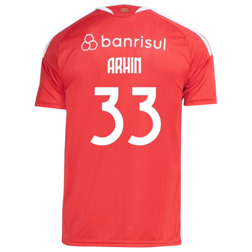 גברים Benjamin Arhin #33 אדום לבן ג'רזי ביתית 2026/27 חולצה קצרה