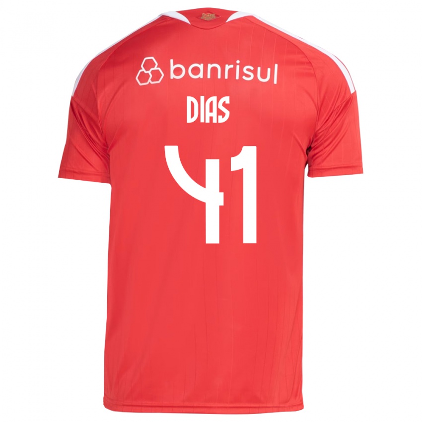 גברים Matheus Dias #41 אדום לבן ג'רזי ביתית 2026/27 חולצה קצרה