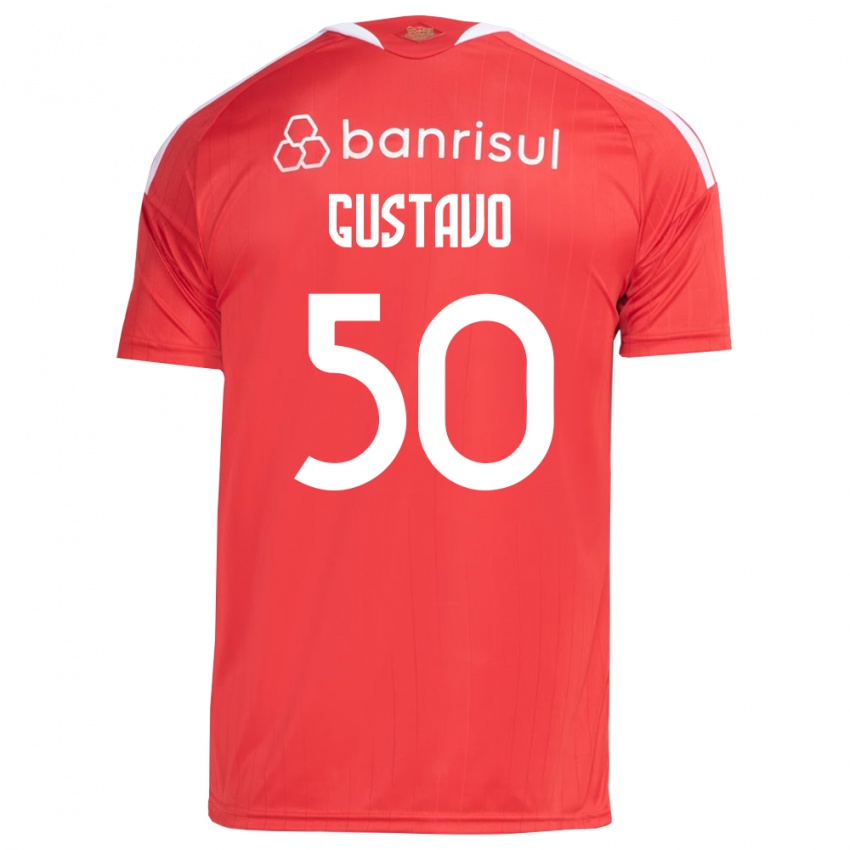 גברים Gustavo #50 אדום לבן ג'רזי ביתית 2026/27 חולצה קצרה