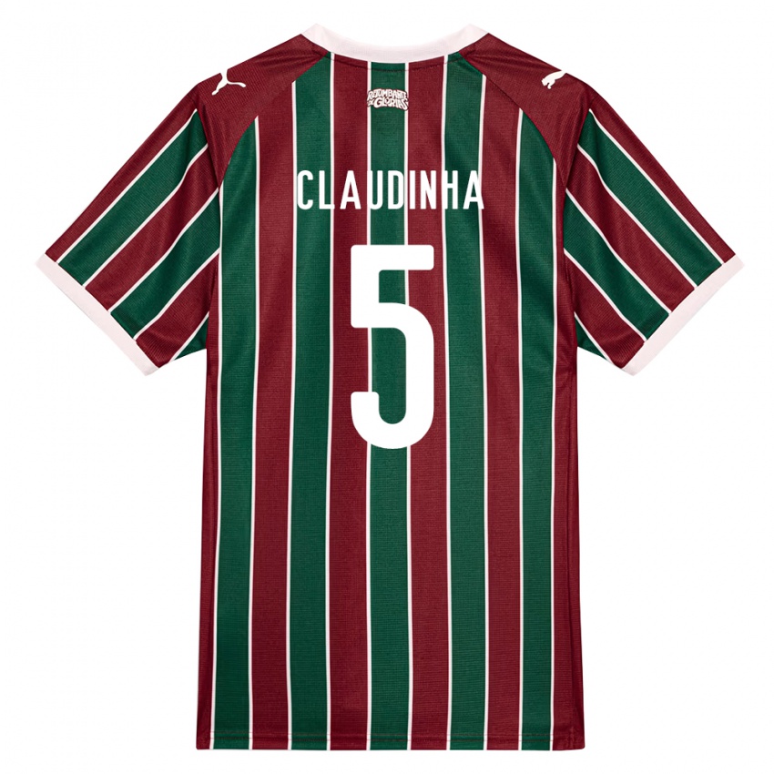 גברים Claudinha #5 ירוק בורדו לבן ג'רזי ביתית 2026/27 חולצה קצרה