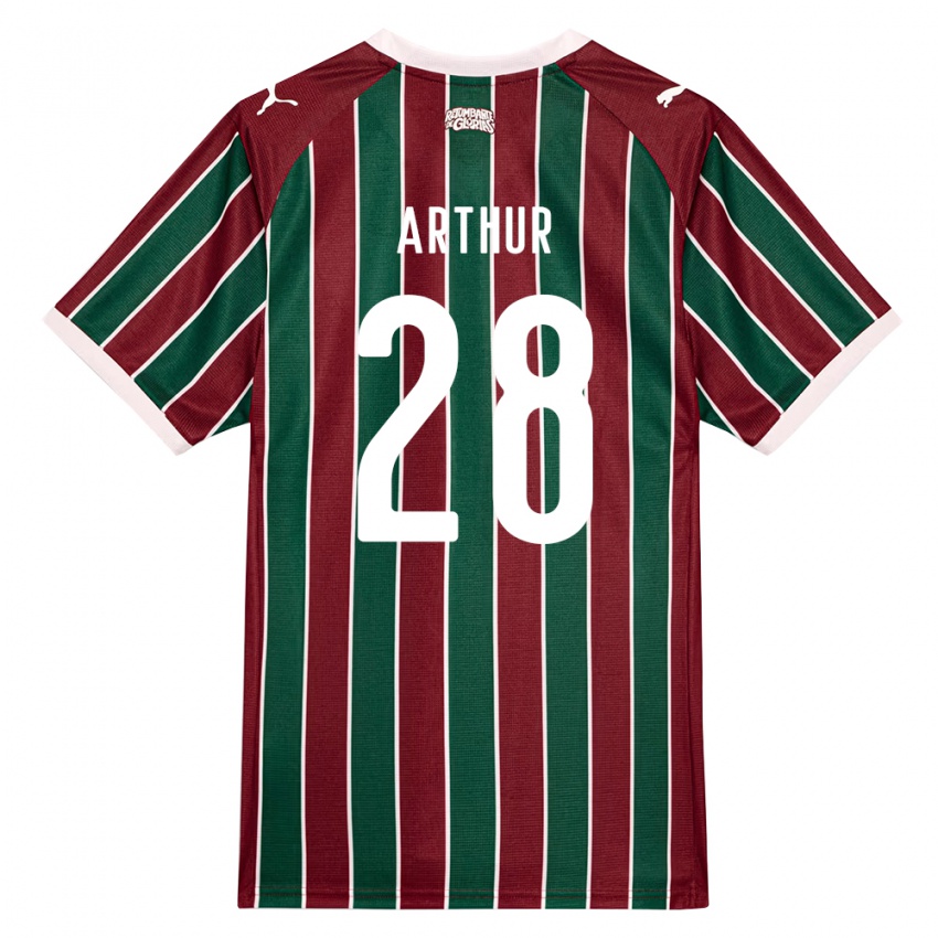 גברים Arthur #28 ירוק בורדו לבן ג'רזי ביתית 2026/27 חולצה קצרה
