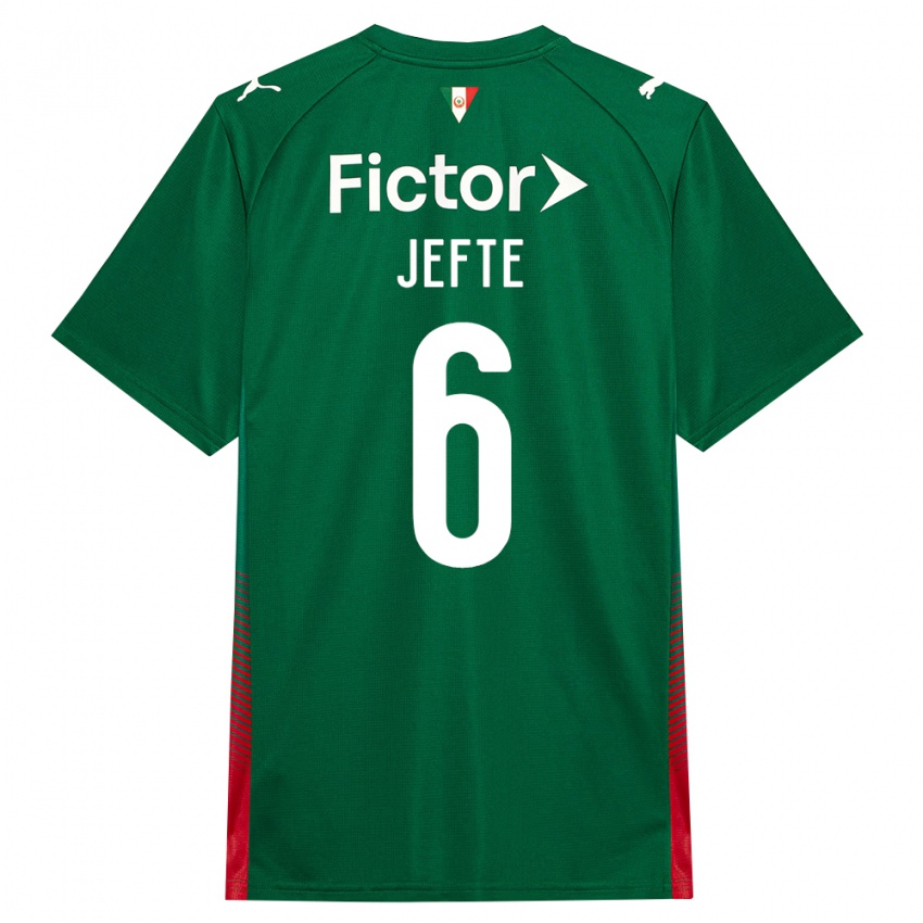 גברים Jefté #6 ירוק אדום לבן ג'רזי ביתית 2026/27 חולצה קצרה