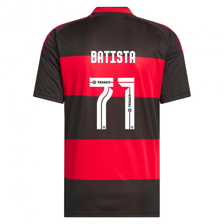 גברים Pedro Batista #71 אדום שחור לבן ג'רזי ביתית 2026/27 חולצה קצרה
