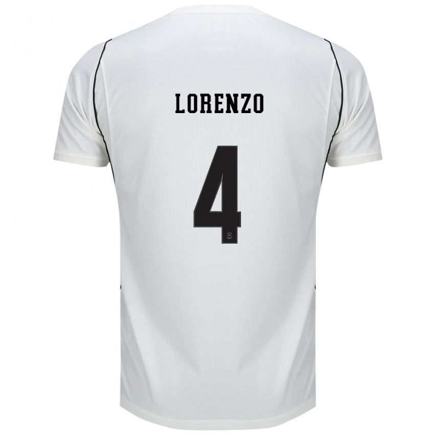 גברים Lorenzo #4 לבן שחור אדום ג'רזי ביתית 2026/27 חולצה קצרה