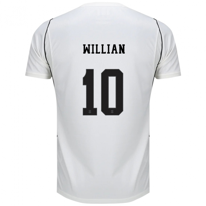 גברים Willian #10 לבן שחור אדום ג'רזי ביתית 2026/27 חולצה קצרה
