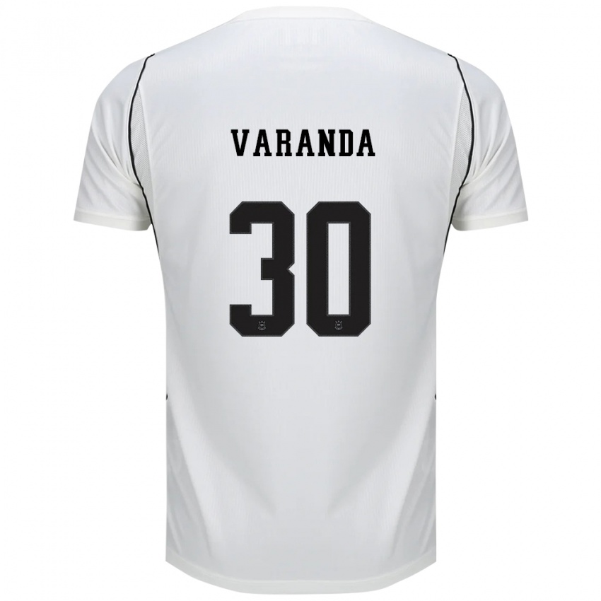 גברים Rodrigo Varanda #30 לבן שחור אדום ג'רזי ביתית 2026/27 חולצה קצרה