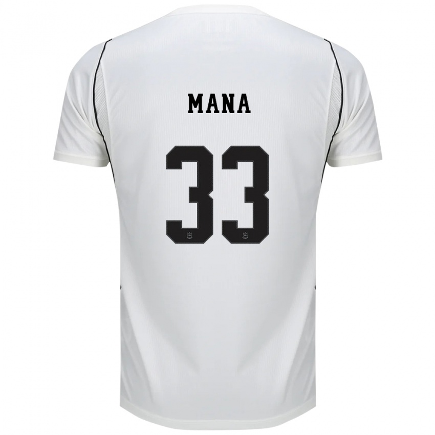 גברים Leo Mana #33 לבן שחור אדום ג'רזי ביתית 2026/27 חולצה קצרה
