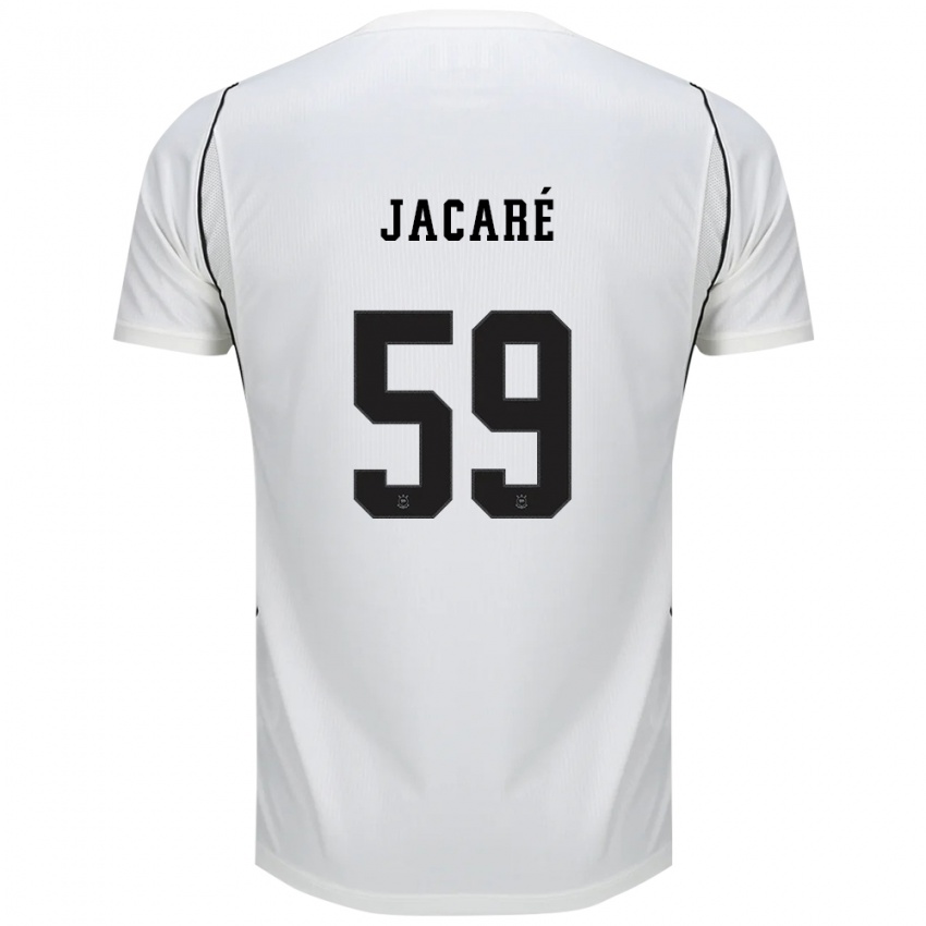 גברים João Jacaré #59 לבן שחור אדום ג'רזי ביתית 2026/27 חולצה קצרה