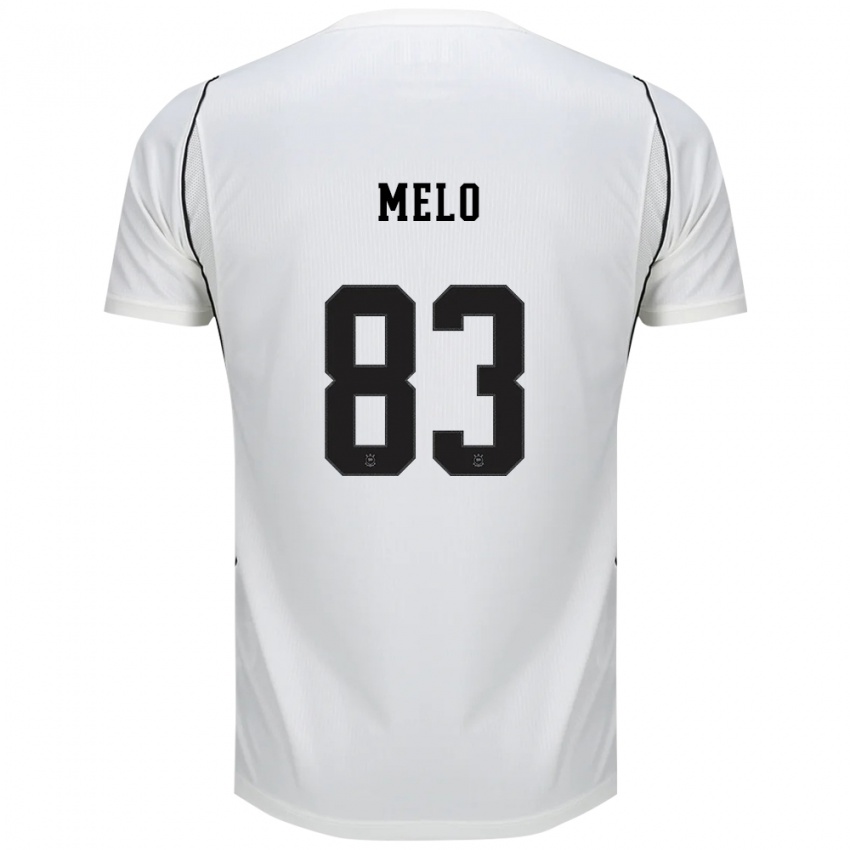 גברים Yago Melo #83 לבן שחור אדום ג'רזי ביתית 2026/27 חולצה קצרה