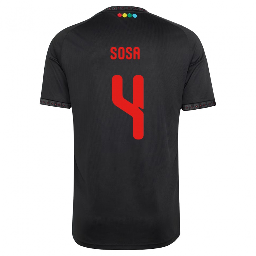 גברים Joaquín Sosa #4 שחור אדום הרחק ג'רזי 2026/27 חולצה קצרה