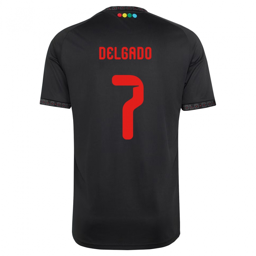 גברים Amaro Delgado #7 שחור אדום הרחק ג'רזי 2026/27 חולצה קצרה