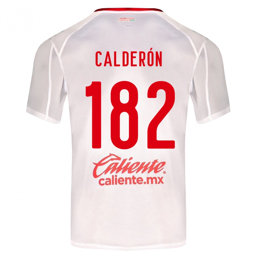 גברים Leonel Calderón #182 לבן ירוק אדום הרחק ג'רזי 2026/27 חולצה קצרה