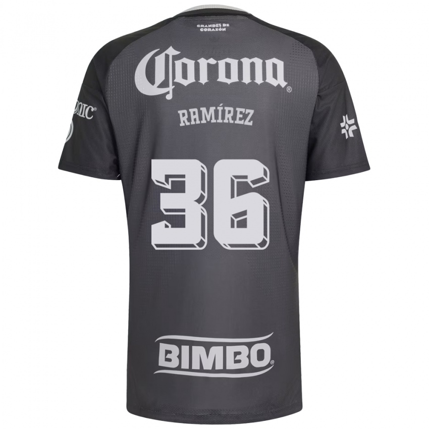 גברים Miguel Ramírez #36 אפור לבן שחור הרחק ג'רזי 2026/27 חולצה קצרה