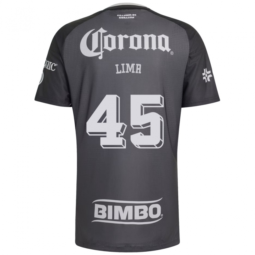 גברים Lima #45 אפור לבן שחור הרחק ג'רזי 2026/27 חולצה קצרה