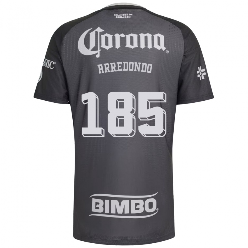 גברים Aarón Arredondo #185 אפור לבן שחור הרחק ג'רזי 2026/27 חולצה קצרה