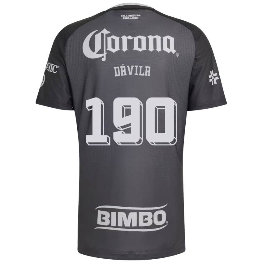 גברים Emilio Dávila #190 אפור לבן שחור הרחק ג'רזי 2026/27 חולצה קצרה