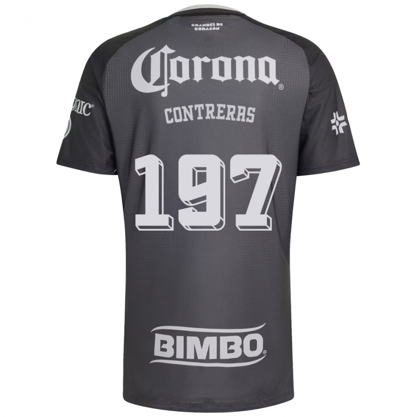 גברים Ángel Contreras #197 אפור לבן שחור הרחק ג'רזי 2026/27 חולצה קצרה