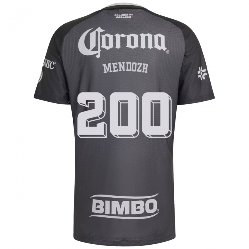 גברים לואיס מנדוסה #200 אפור לבן שחור הרחק ג'רזי 2026/27 חולצה קצרה