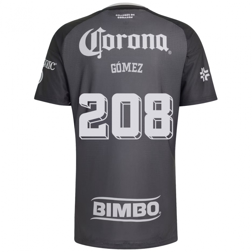 גברים José Gómez #208 אפור לבן שחור הרחק ג'רזי 2026/27 חולצה קצרה