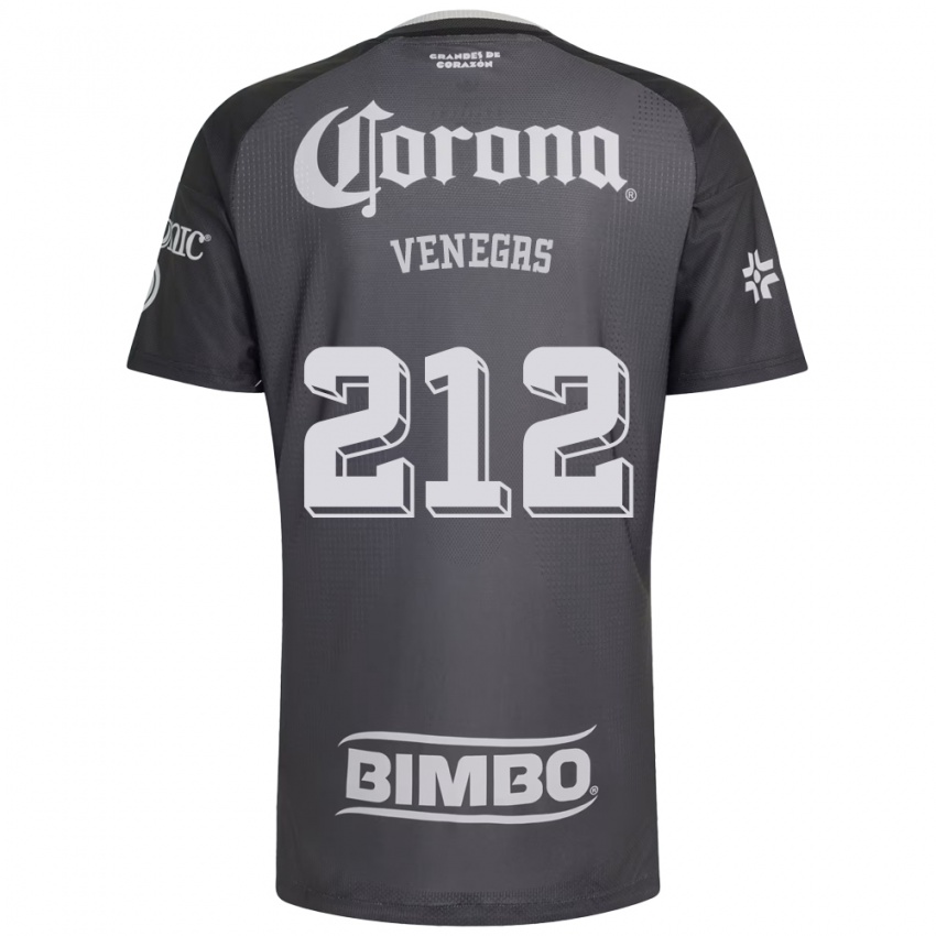 גברים Sebastián Venegas #212 אפור לבן שחור הרחק ג'רזי 2026/27 חולצה קצרה
