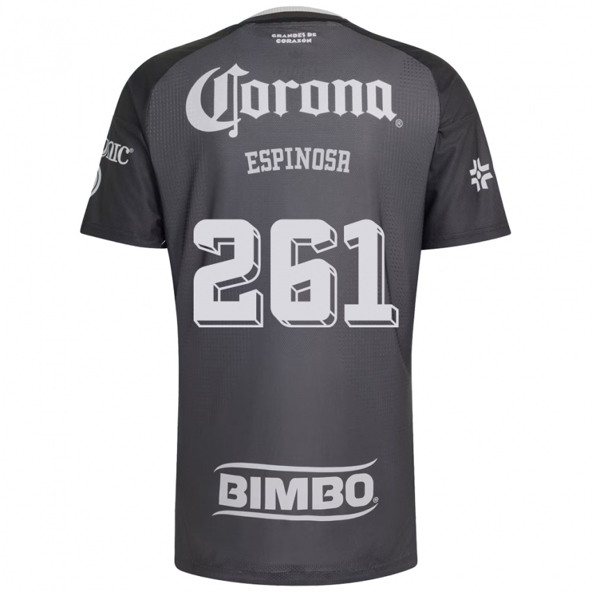 גברים Diego Espinosa #261 אפור לבן שחור הרחק ג'רזי 2026/27 חולצה קצרה