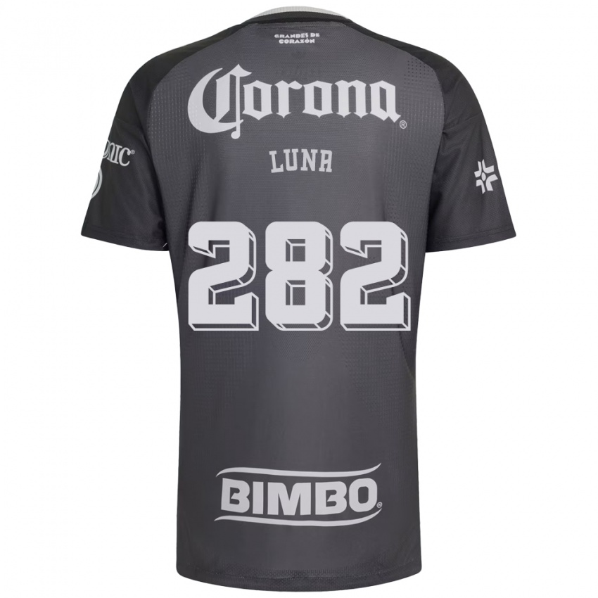 גברים Mateo Luna #282 אפור לבן שחור הרחק ג'רזי 2026/27 חולצה קצרה