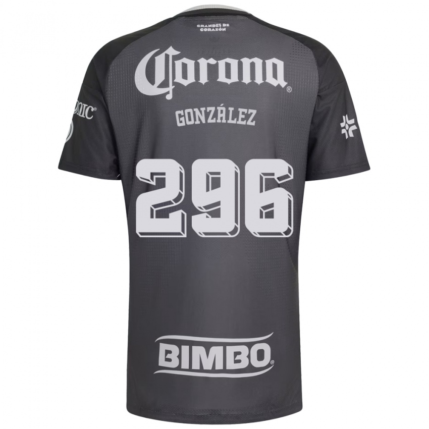 גברים Ricardo González #296 אפור לבן שחור הרחק ג'רזי 2026/27 חולצה קצרה