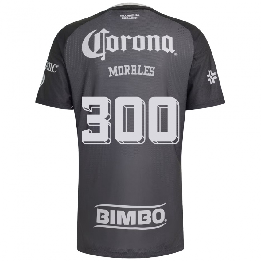 גברים Jareth Morales #300 אפור לבן שחור הרחק ג'רזי 2026/27 חולצה קצרה