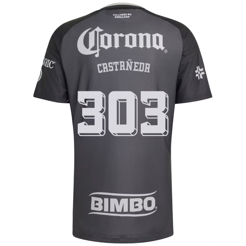 גברים Luis Castañeda #303 אפור לבן שחור הרחק ג'רזי 2026/27 חולצה קצרה