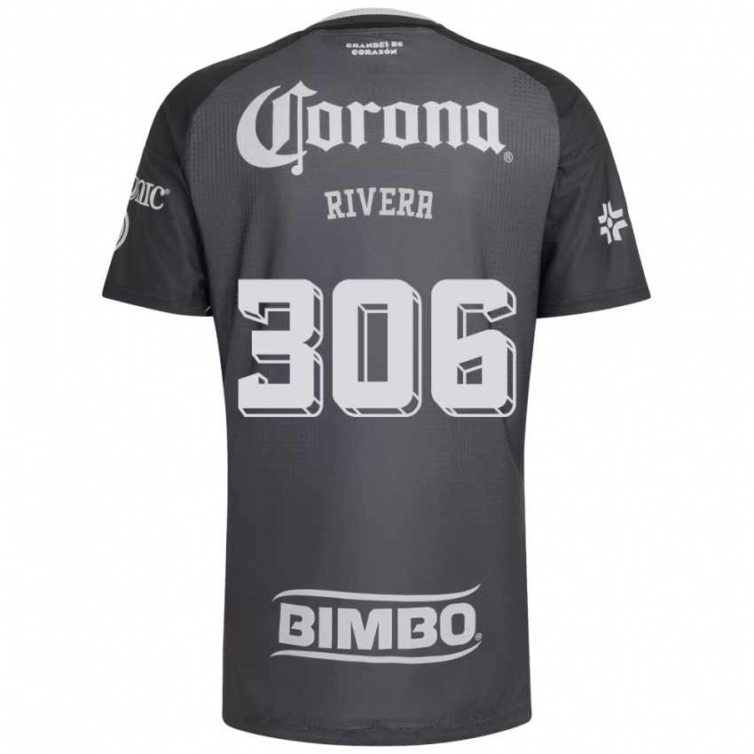 גברים Miguel Rivera #306 אפור לבן שחור הרחק ג'רזי 2026/27 חולצה קצרה