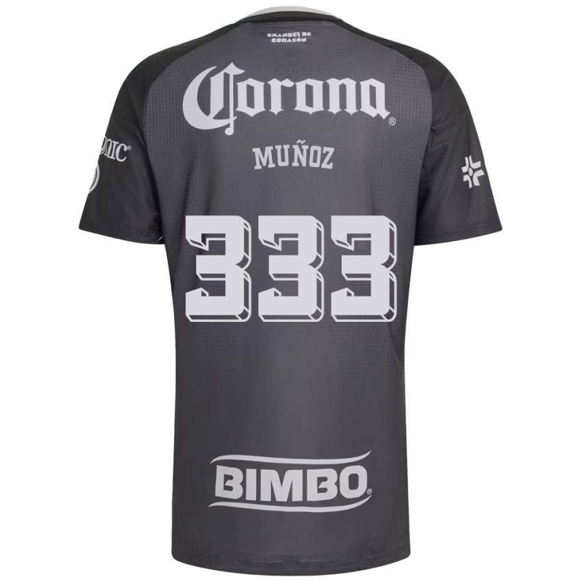 גברים Aarón Muñoz #333 אפור לבן שחור הרחק ג'רזי 2026/27 חולצה קצרה