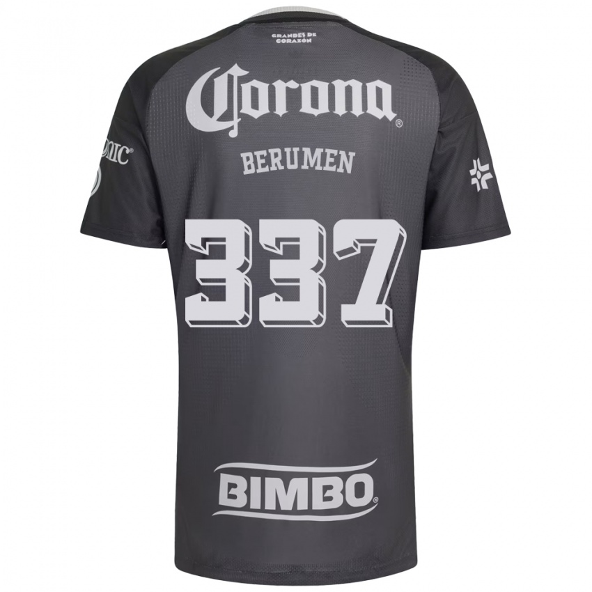 גברים Gabriel Berumen #337 אפור לבן שחור הרחק ג'רזי 2026/27 חולצה קצרה