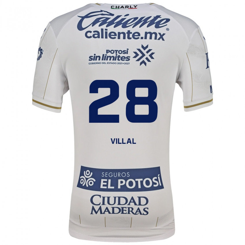 גברים Jonantán Villal #28 לבן כחול הרחק ג'רזי 2026/27 חולצה קצרה