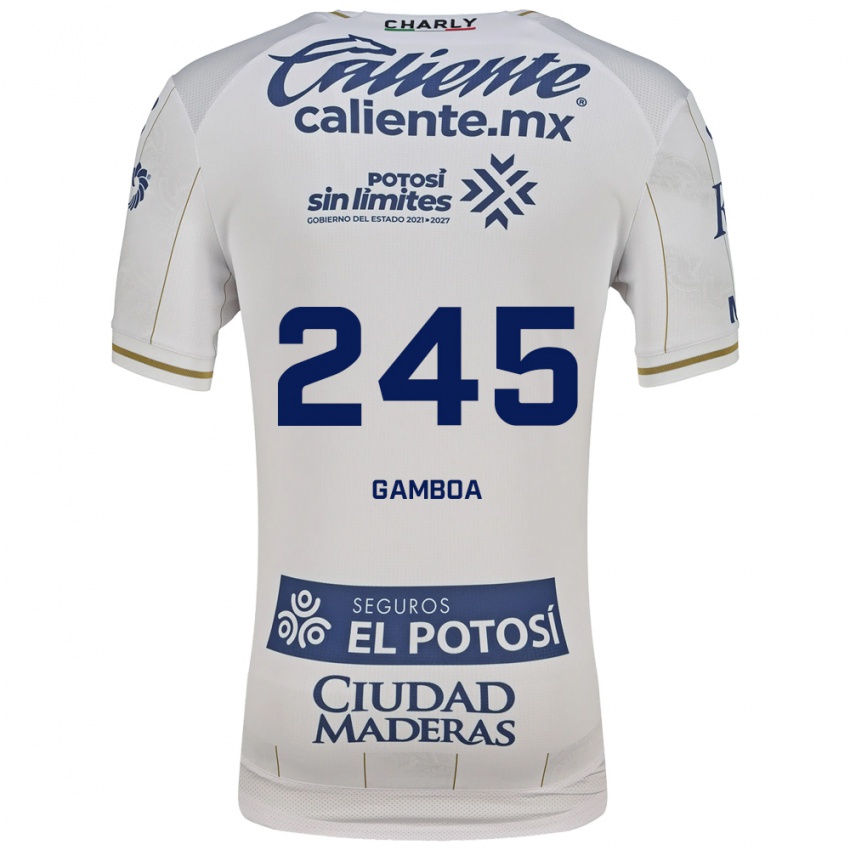 גברים Martín Gamboa #245 לבן כחול הרחק ג'רזי 2026/27 חולצה קצרה