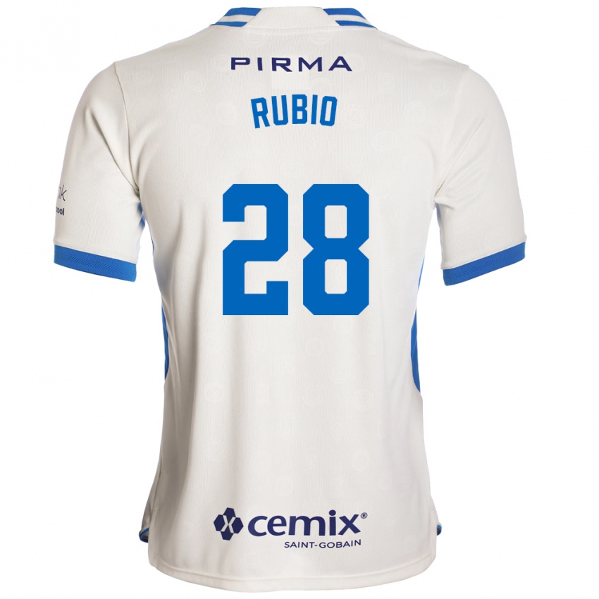 גברים Raymundo Rubio #28 לבן כחול אדום הרחק ג'רזי 2026/27 חולצה קצרה