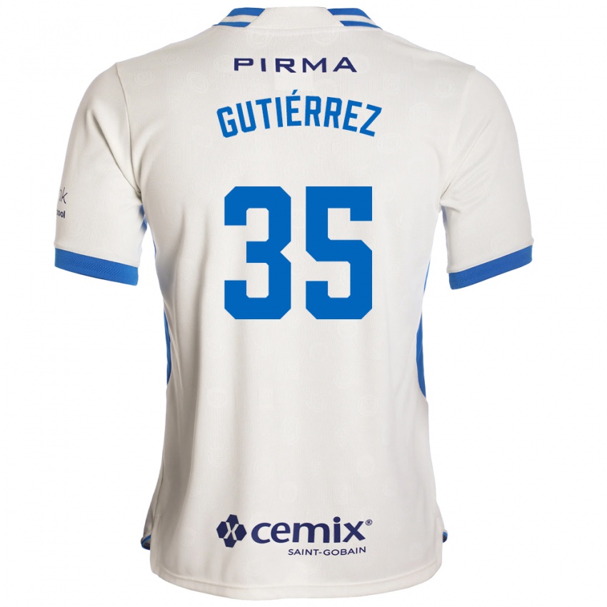 גברים Luis Gutiérrez #35 לבן כחול אדום הרחק ג'רזי 2026/27 חולצה קצרה