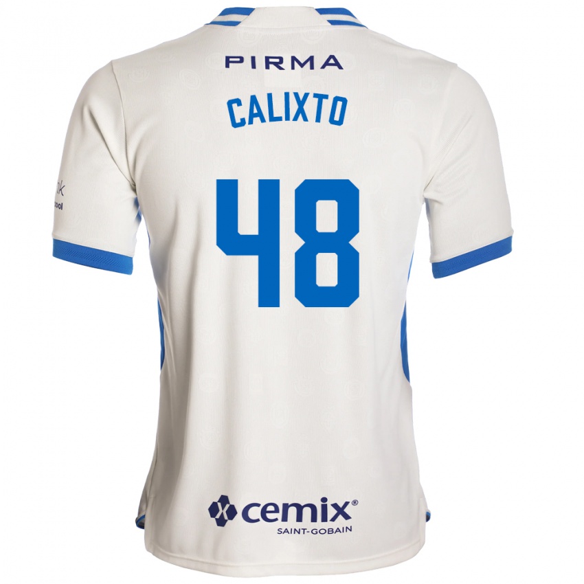 גברים Nicolás Calixto #48 לבן כחול אדום הרחק ג'רזי 2026/27 חולצה קצרה