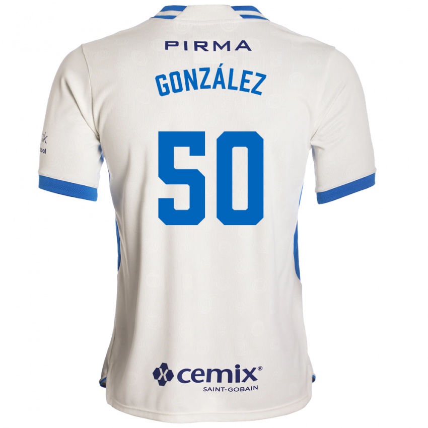 גברים Kenneth González #50 לבן כחול אדום הרחק ג'רזי 2026/27 חולצה קצרה