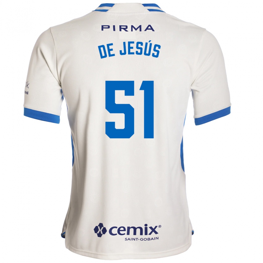 גברים Luis De Jesús #51 לבן כחול אדום הרחק ג'רזי 2026/27 חולצה קצרה