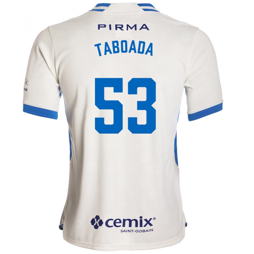 גברים Víctor Taboada #53 לבן כחול אדום הרחק ג'רזי 2026/27 חולצה קצרה