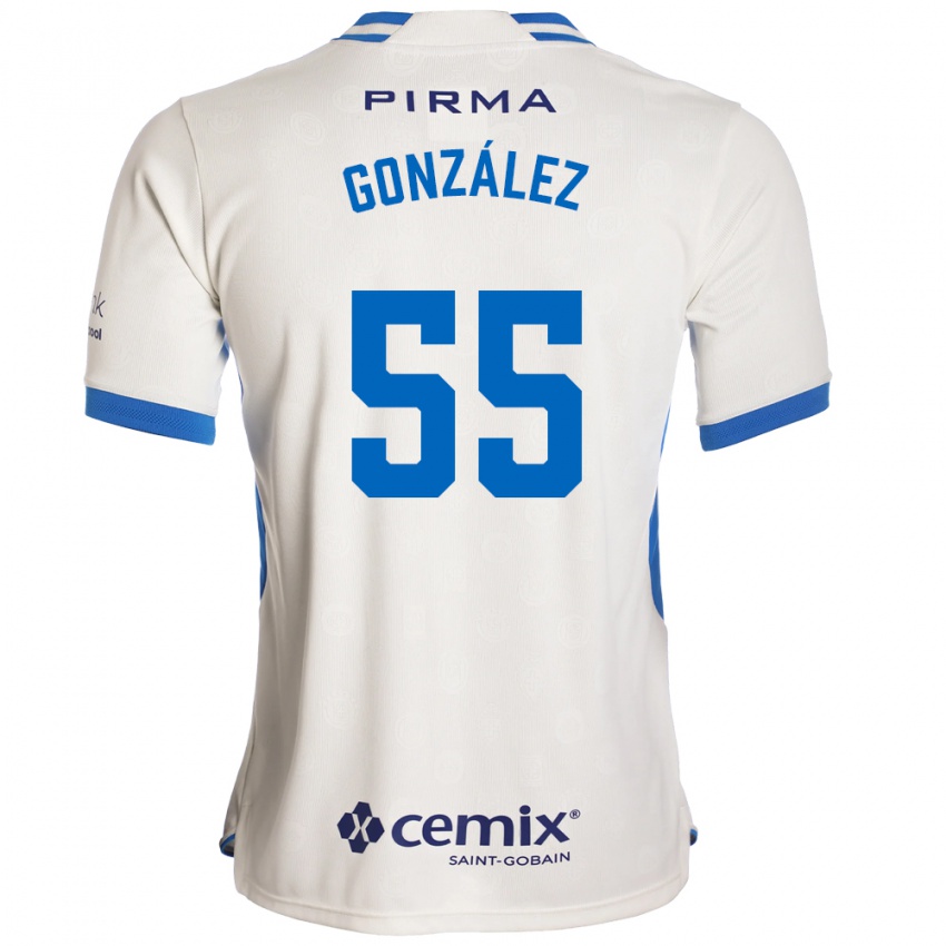 גברים Rogelio González #55 לבן כחול אדום הרחק ג'רזי 2026/27 חולצה קצרה