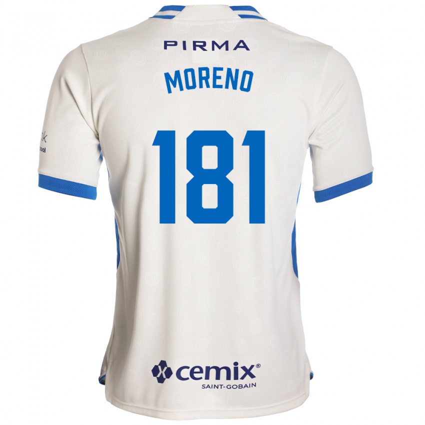 גברים Roberto Moreno #181 לבן כחול אדום הרחק ג'רזי 2026/27 חולצה קצרה