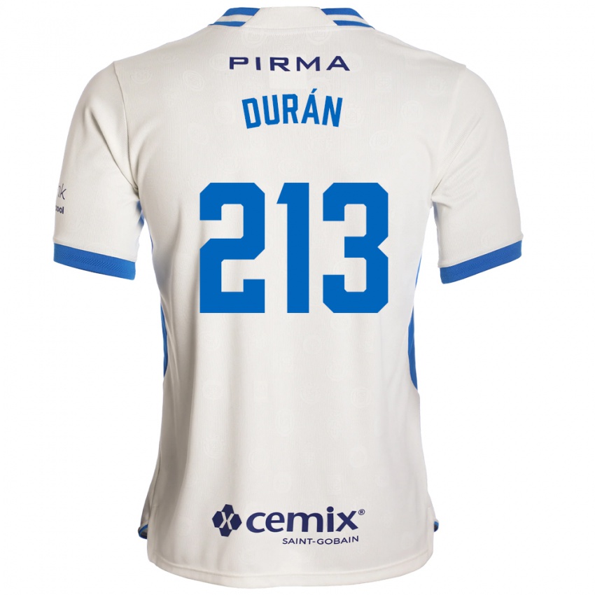 גברים Jeyson Durán #213 לבן כחול אדום הרחק ג'רזי 2026/27 חולצה קצרה
